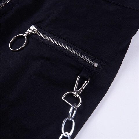 Women's Black Cargo Pants - The Black Ravens