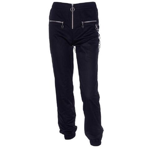 Women's Black Cargo Pants - The Black Ravens