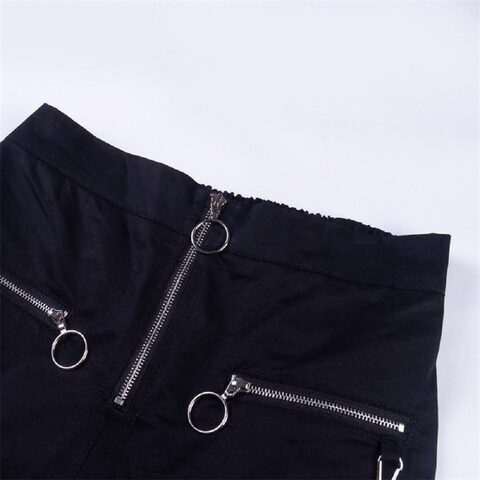 Women's Black Cargo Pants - The Black Ravens