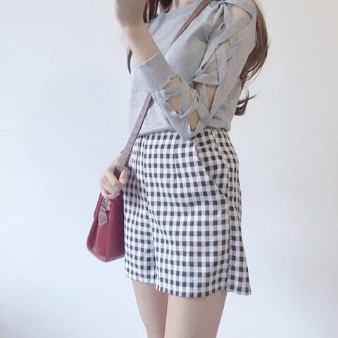 Women's Criss-Cross Sleeve Casual Top - The Black Ravens