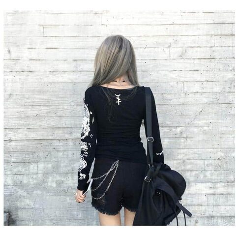 Women's Full Sleeve Casual Goth Tee - The Black Ravens