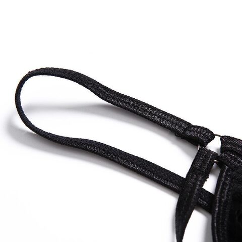 Women's Lace Spaghetti Strap Black Bra Set - The Black Ravens