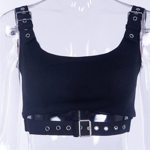 Women's Metal Punk Sexy Crop Top - The Black Ravens
