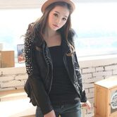 Women's Punk Biker Leather Jacket - The Black Ravens