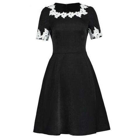 Women's Retro Style Black Casual Dress - The Black Ravens