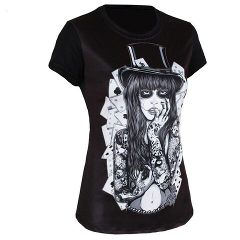Women's Sexy Rocker Poker Top - The Black Ravens