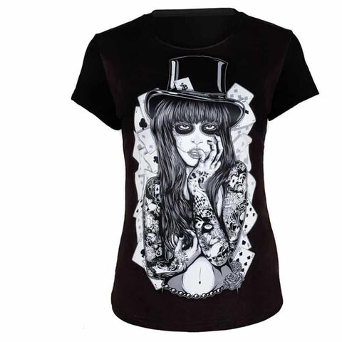 Women's Sexy Rocker Poker Top - The Black Ravens