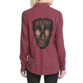 Women's Skeleton Head Back Tee - The Black Ravens