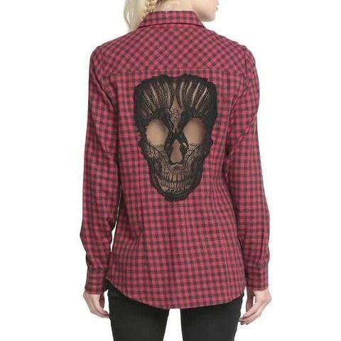 Women's Skeleton Head Back Tee - The Black Ravens