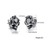 Women's Skeleton Head Rhinestone Earring - The Black Ravens