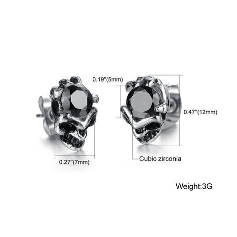 Women's Skeleton Head Rhinestone Earring - The Black Ravens