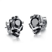 Women's Skeleton Head Rhinestone Earring - The Black Ravens