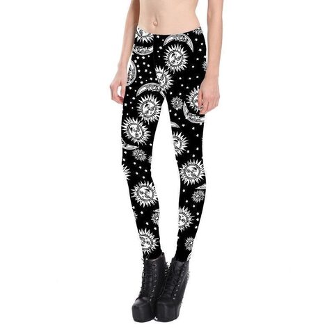 Womens Solar Sky Leggings - Plus Size Available - The Black Ravens