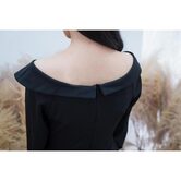 Women's Vintage Off Shoulder Black Dress - The Black Ravens