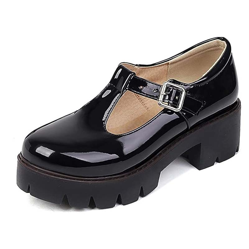 Chunky Platform Goth Mary Jane Lolita Shoes