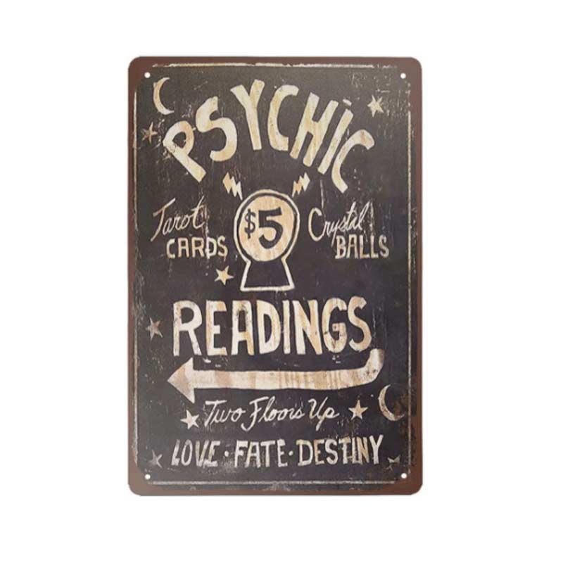 Vintage Psychic Readings Metal Sign