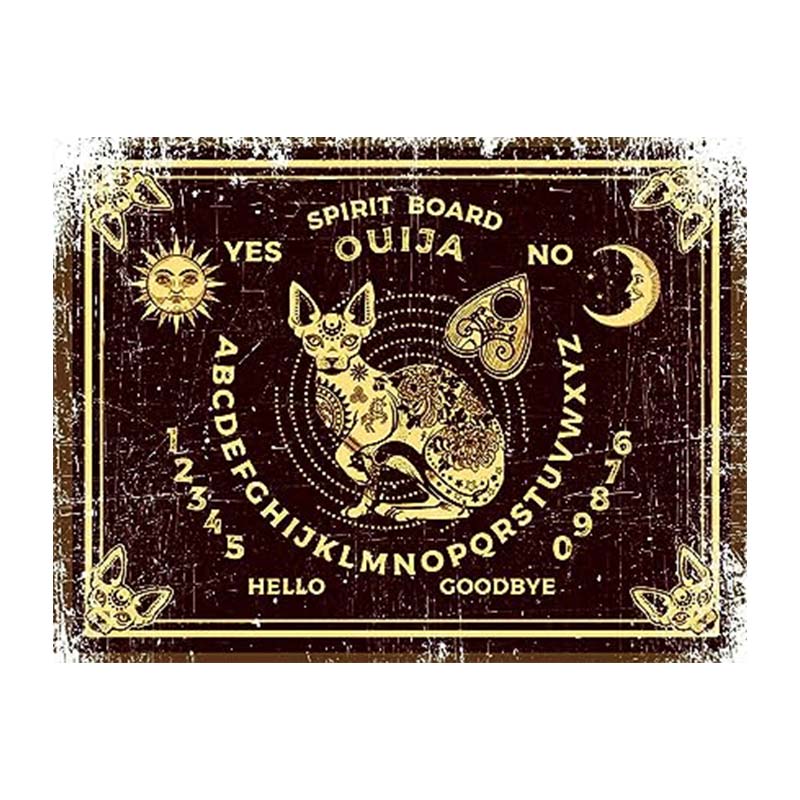 Vintage Metal Ouija Coffin Sign