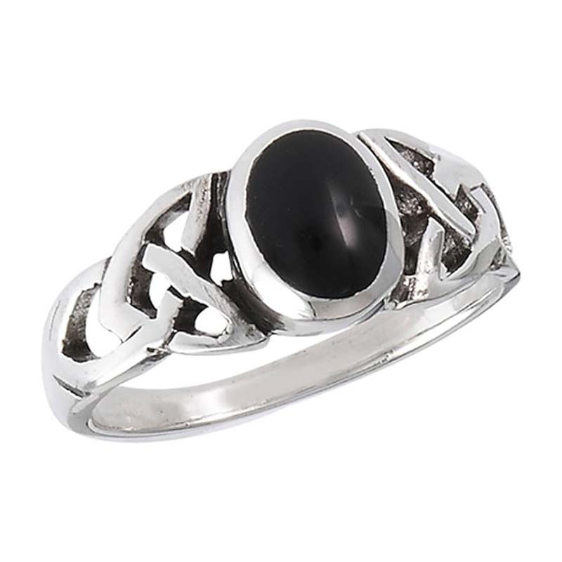 Round Black Onyx Sterling Silver Ring