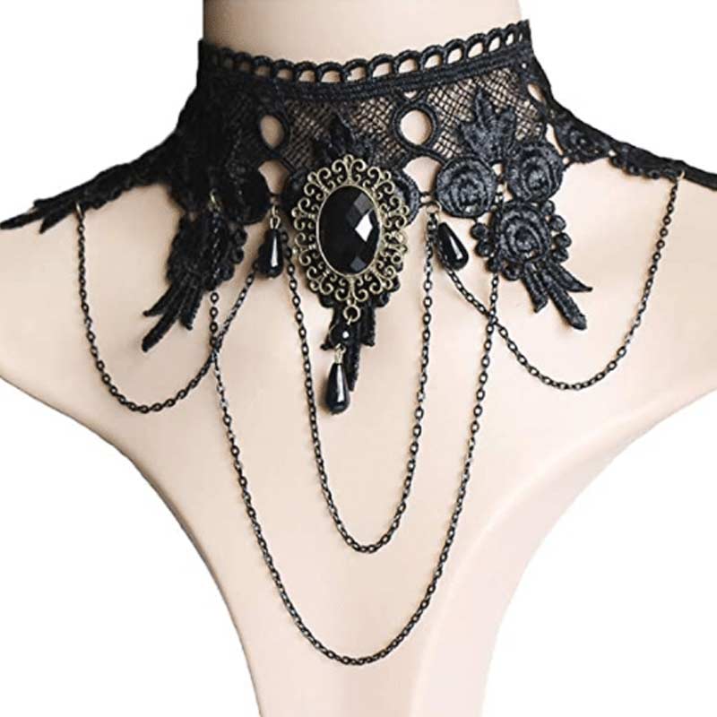 Elegant Gothic Black Lace Choker