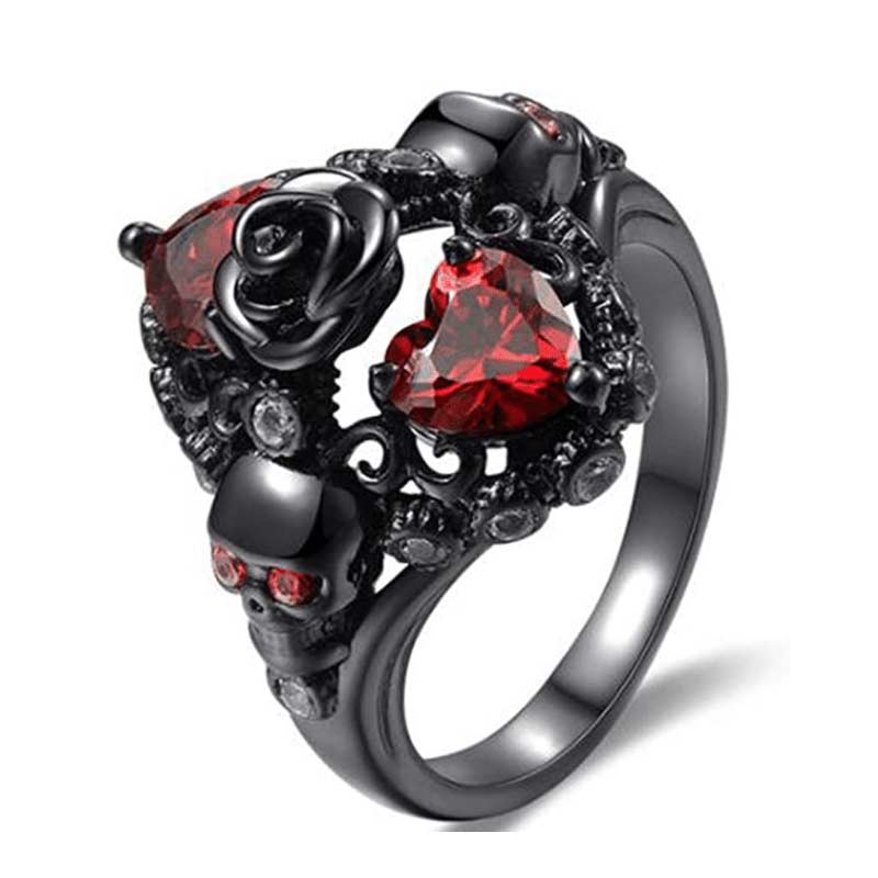 Gothic Death Rose Ring