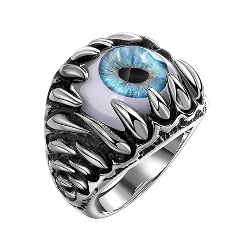 Stainless Steel Blue Evil Eye Ring