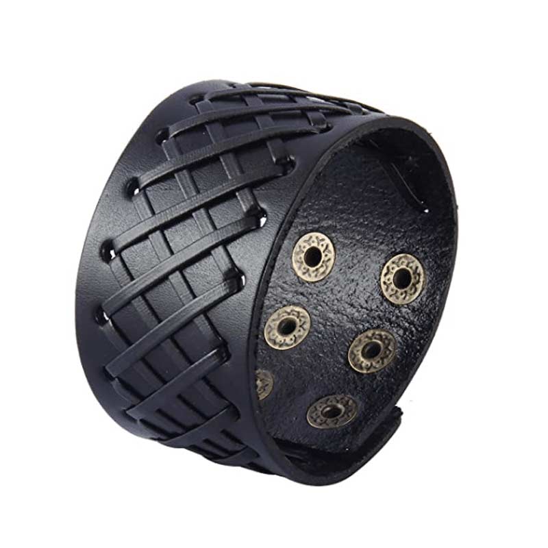 Punk Leather Cuff Bracelet