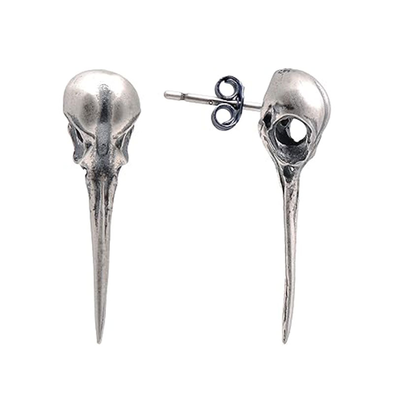 Lightweight Bird Skull Earrings