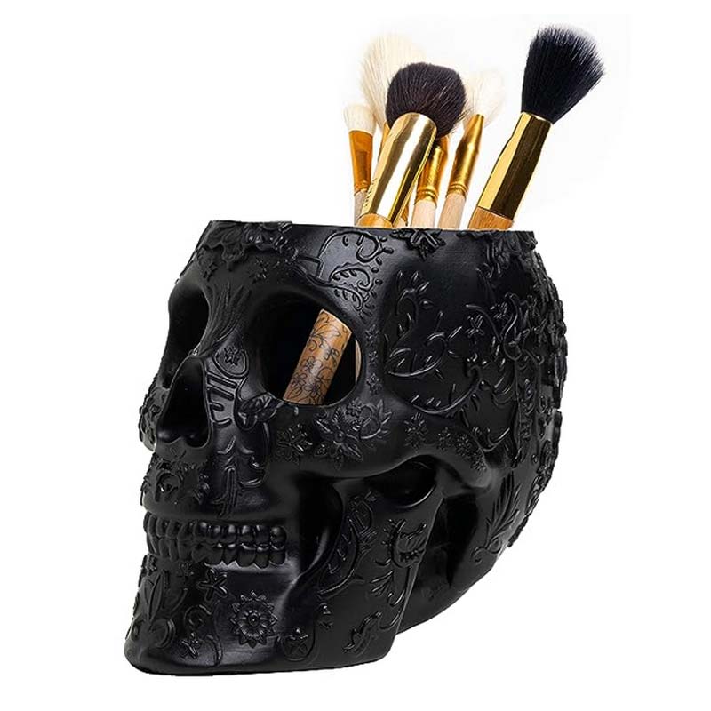 Skull Makeup Brush and Pen Holder