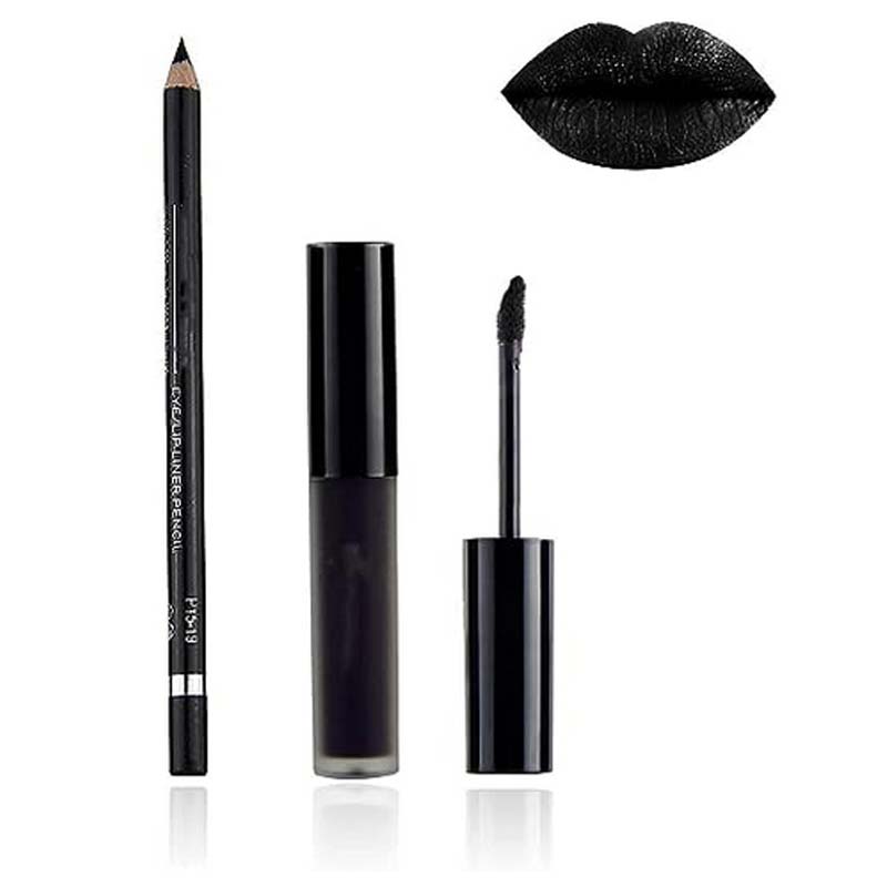 Black Matte Lipstick and Lipliner