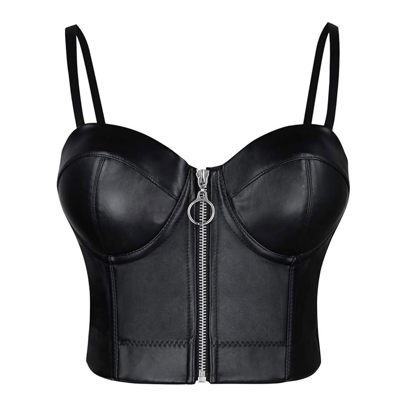 Cute Spaghetti-Strap Black Bustier Corset