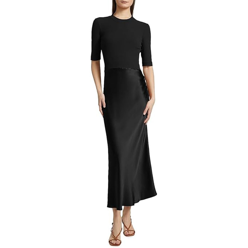 Rosetta Getty Combo T-Shirt A-Line Midi-Dress