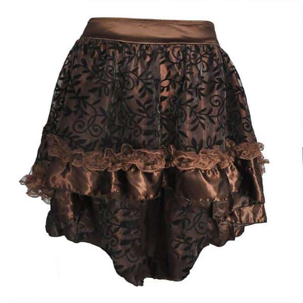 cute steampunk vintage lace skirt brown