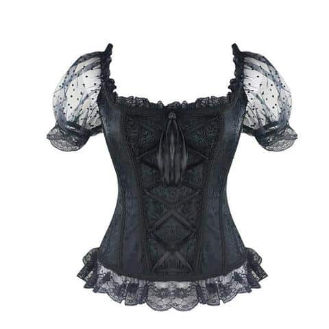 hot lace lolita black lace up vintage corset