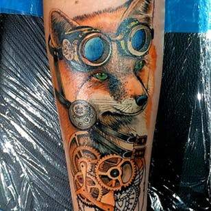 steampunk fox tattoo