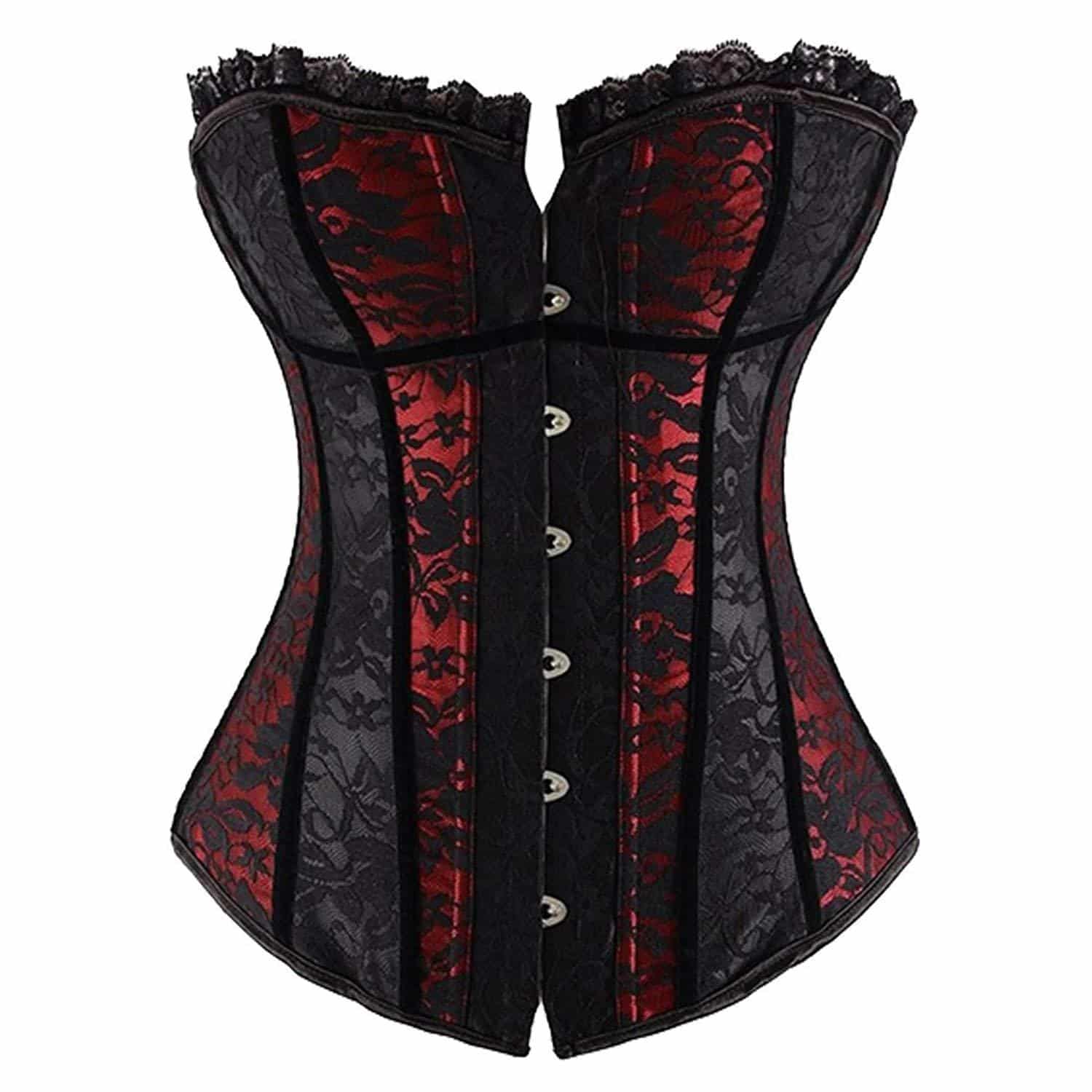 Seductive Black and Red Kinky Gothic Corset Red