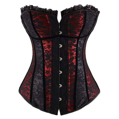 seductive black and red kinky gothic corset