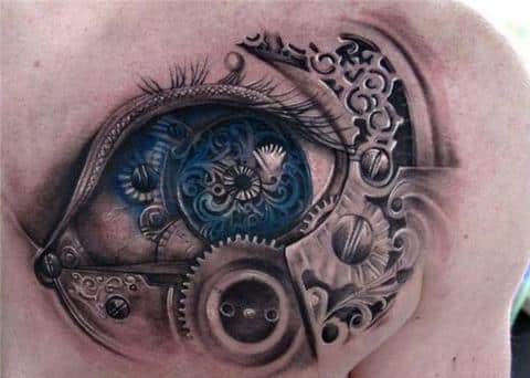 steampunk eye tattoo