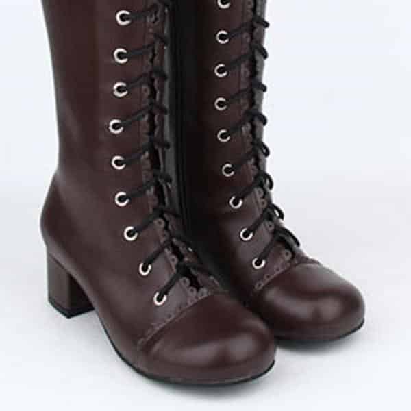 tall vintage high heel lace up lolita boots