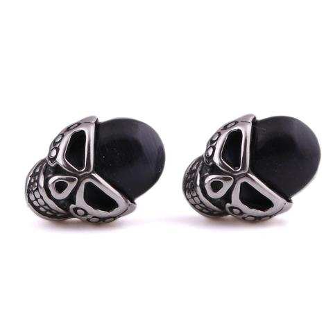 Unisex Stainless Steel Natural Stone Earring Skulls