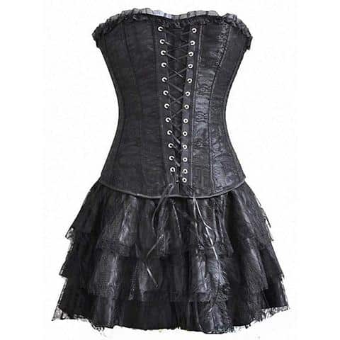 vintage lace up sexy black corset