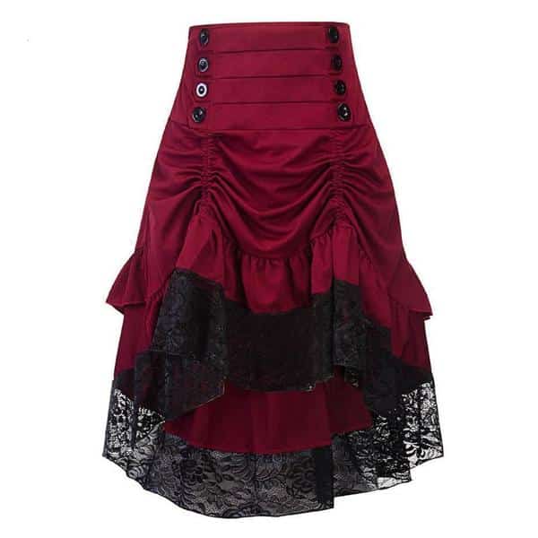 vintage style burgundy lace skirt