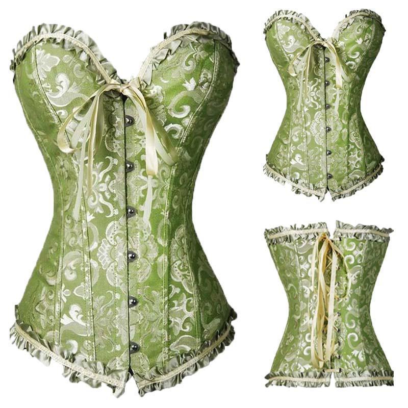 Green - Hot Women's Lacey Corsets - Includes Plus Size - The Black Ravens