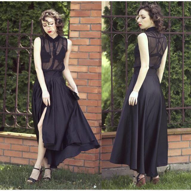 Ankle-Length Traditional Gothic Pleated Skirt - The Black Ravens