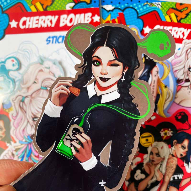 Anna Marine Art - Cherry Bomb Sticker Pack - The Black Ravens