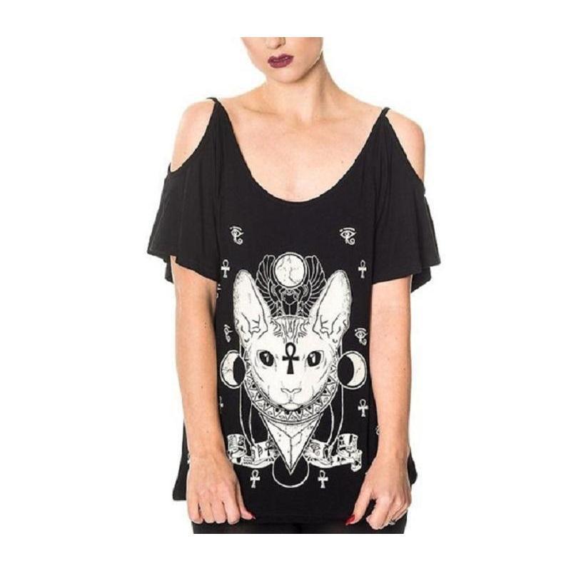 Baggy Witch Cat Tee - Available In Plus Size - The Black Ravens
