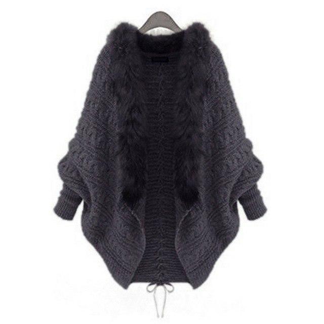 Batwing Wool Ladies' Knitted Cardigan - The Black Ravens