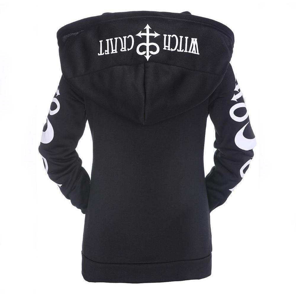 Beautiful Gothic Witch Zip Up Hoodie - The Black Ravens