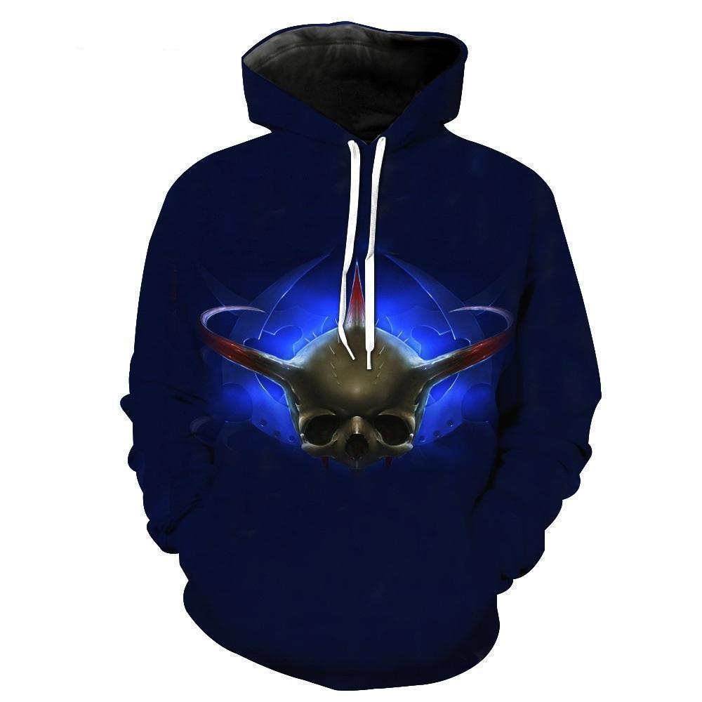 Blue Devil Viking Skull Pullover Jumpers - The Black Ravens