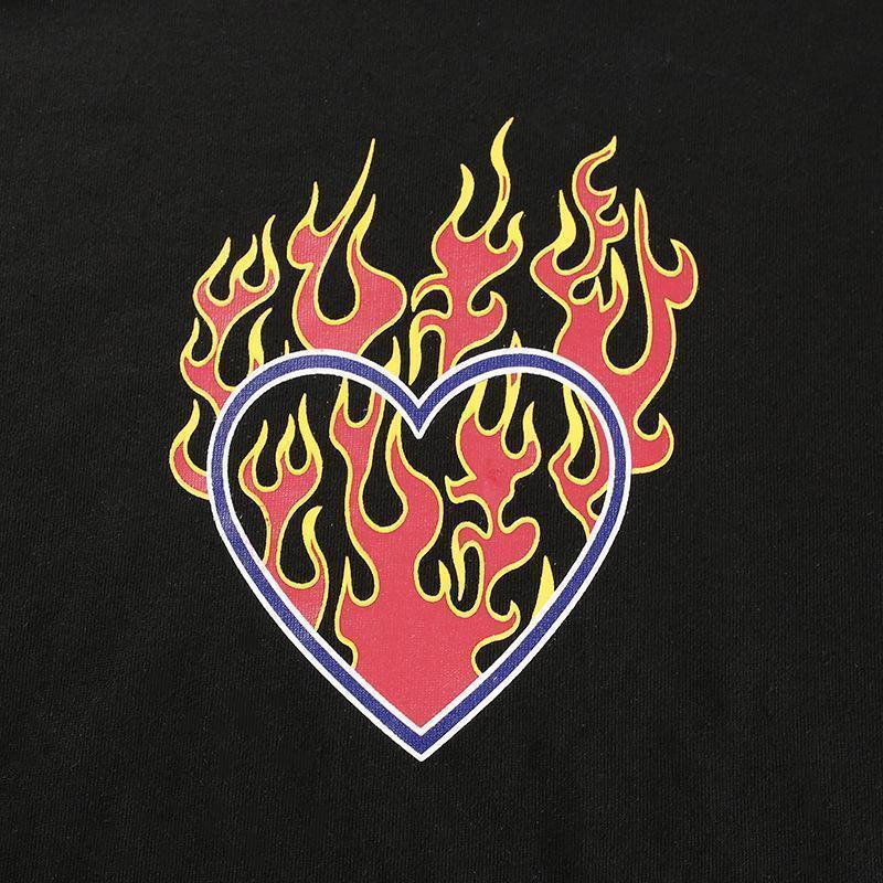 Burning Heart T-Shirt - The Black Ravens