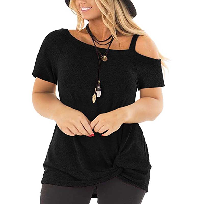 Casual Open Shoulder Tunic - The Black Ravens